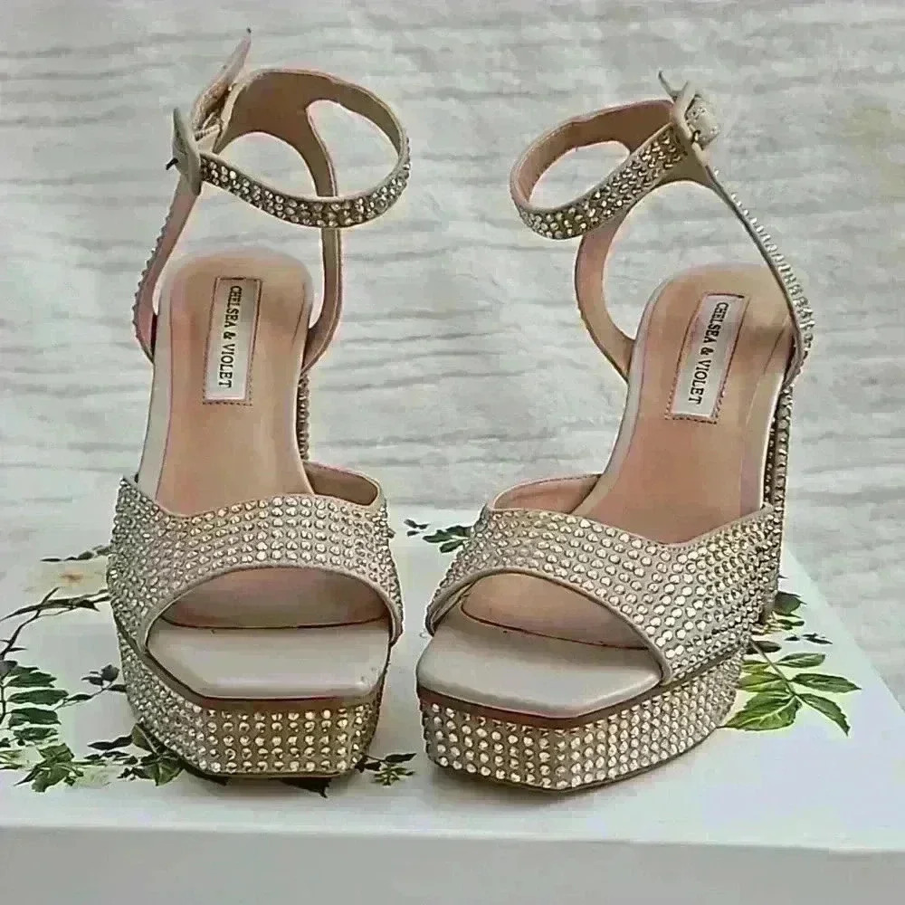 Chelsea & Violet Cora Rhinestone Embellished Platform